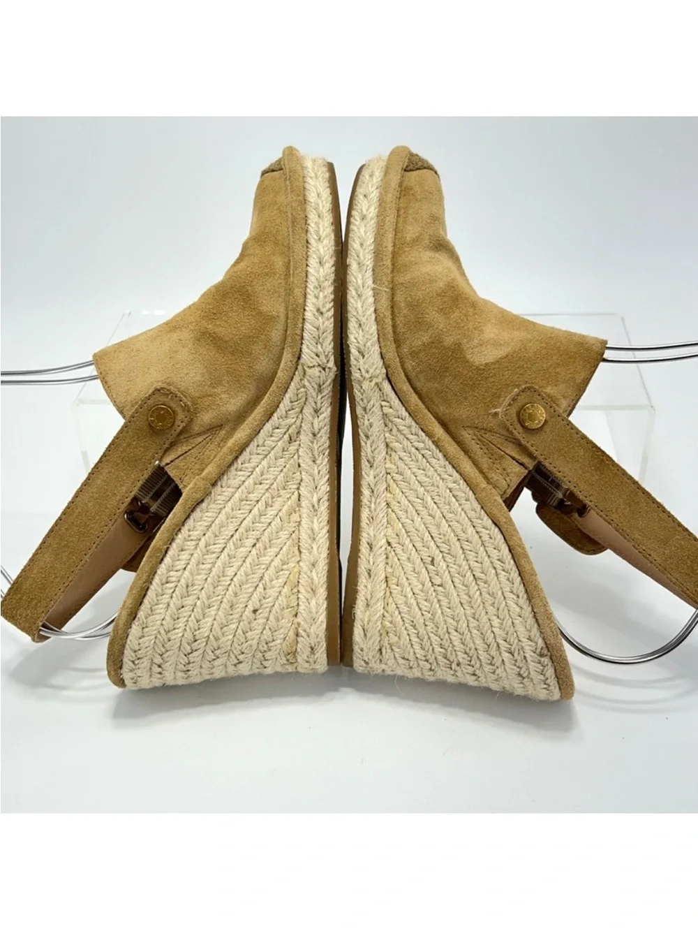 Veronica Beard Seki Tan Suede Espadrille Wedge Slingback Sandals Size 8M
